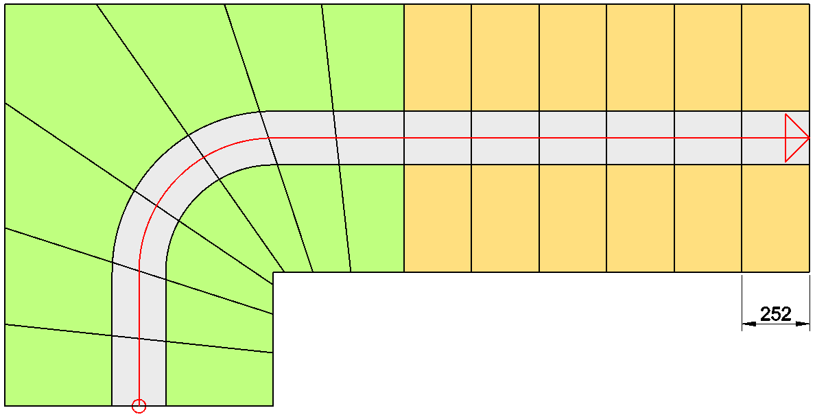 Ligne de marche au centre