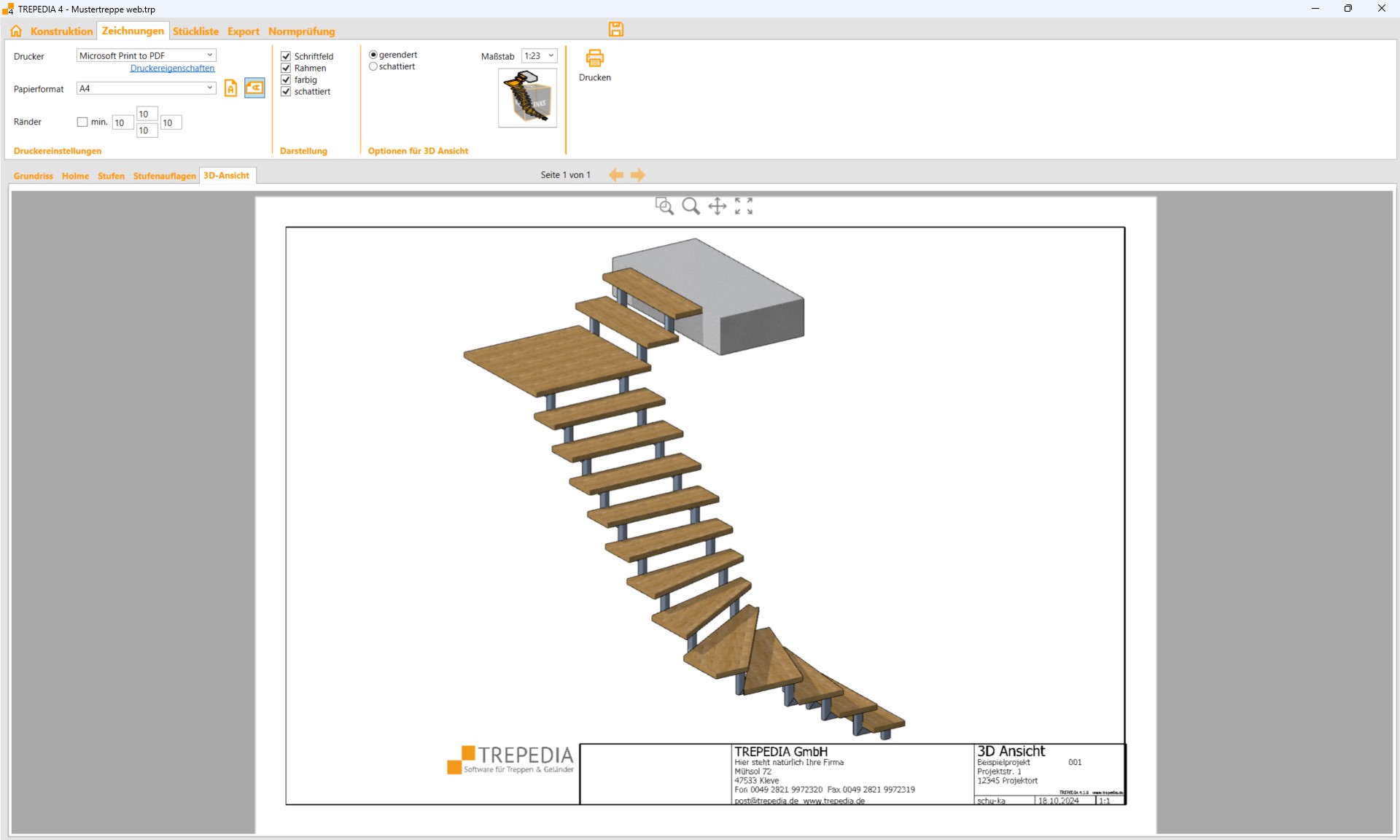 Exemple de vue 3D TREPEDIA