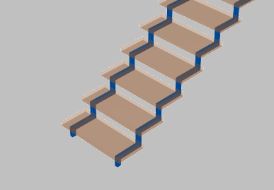 Escalier à deux poutres surmonté