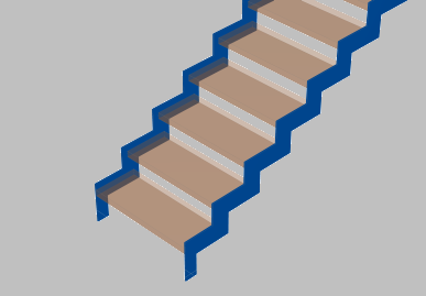 Escalier à deux poutres intercalé